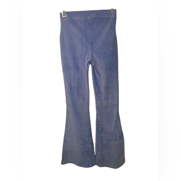 Aerie New NWT Dark Blue Groove On Velour High Waisted Flare Pant Size Small - Picture 3 of 7